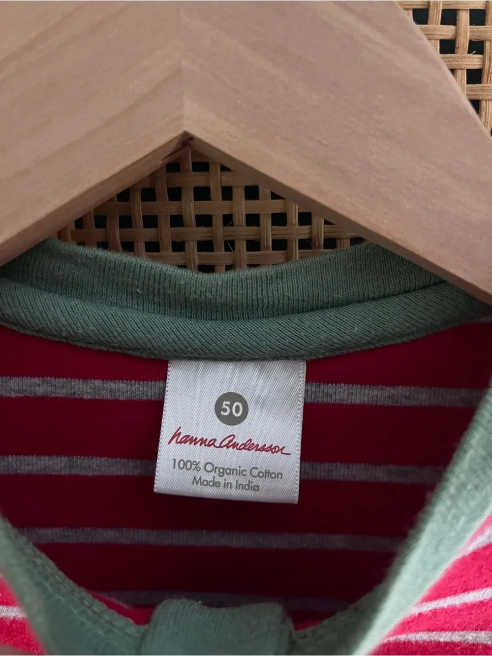 Hanna Andersson Red and Gray Striped Newborn Bodysuit